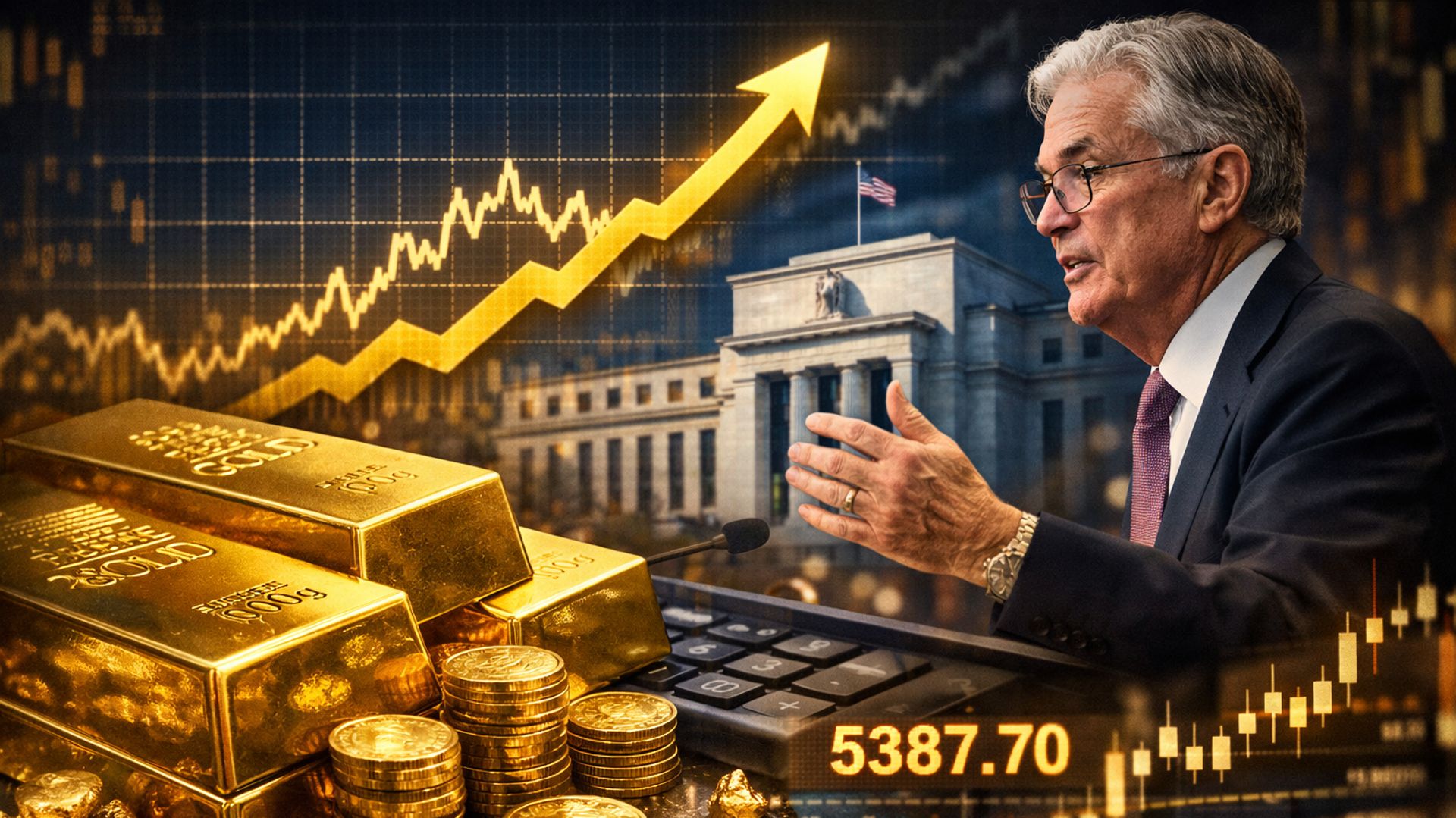 Powell Dismisses Gold's Ascent Above $5,300, Reasserts Fed Credibility Amid Inflationary Pressures