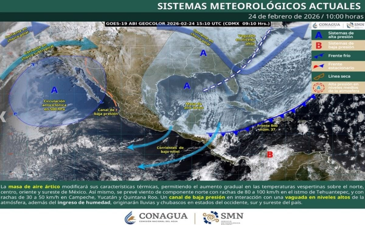 Servicio Meteorológico Nacional prevé bajas temperaturas en gran parte de México