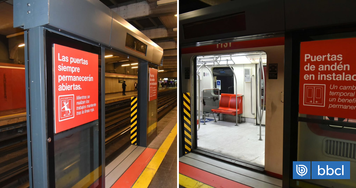 Metro de Santiago instala primera puerta de seguridad en estación Neptuno de Línea 1