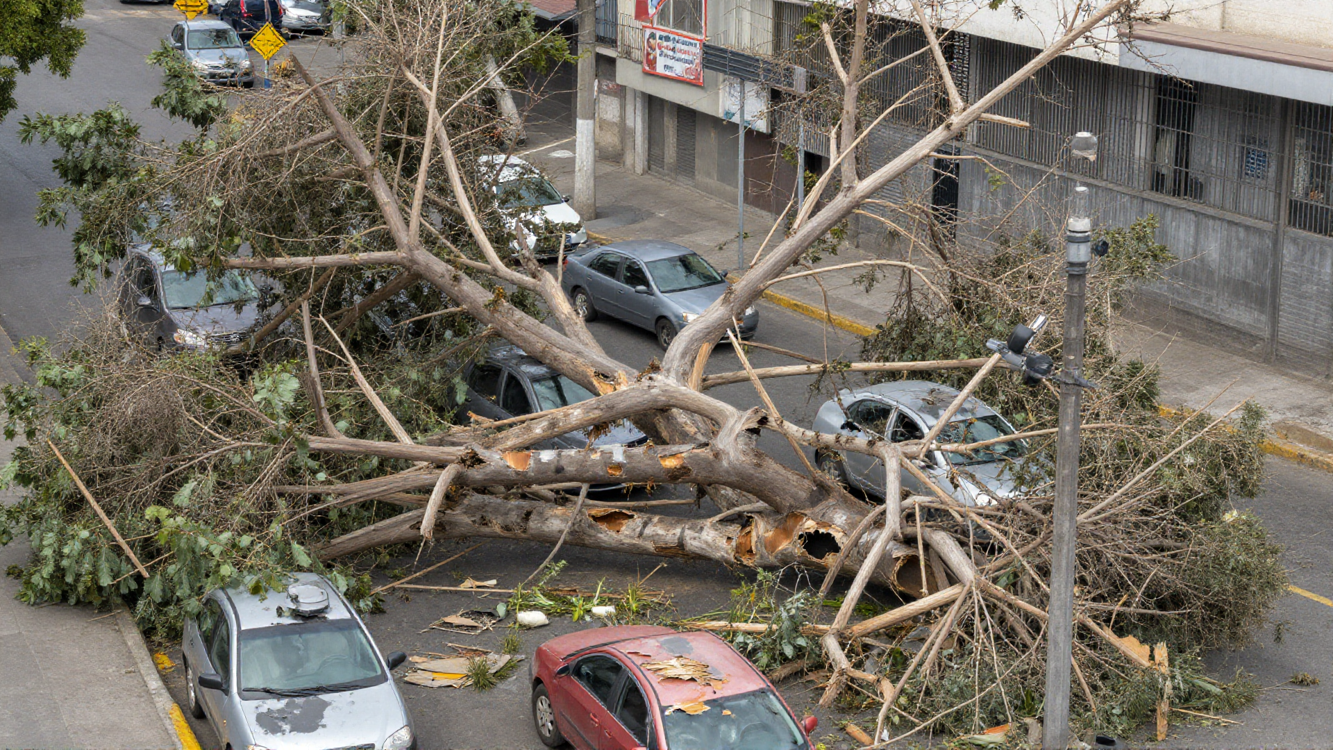 Vecinos de Valdivia evalúan acciones legales tras caída de árbol que dañó vehículos