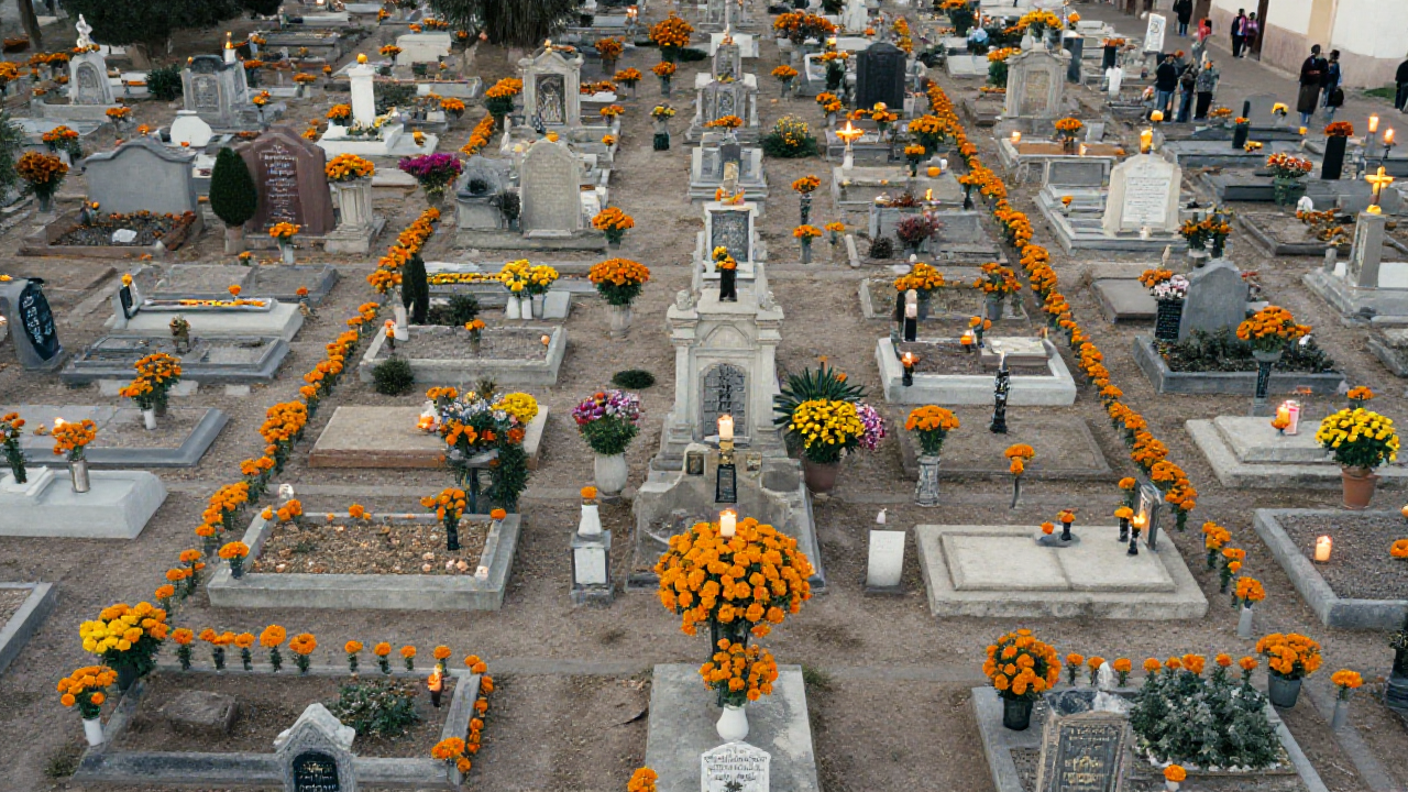 Familias de Juchitán visitan cementerios durante la tradición de Domingo de Ramos