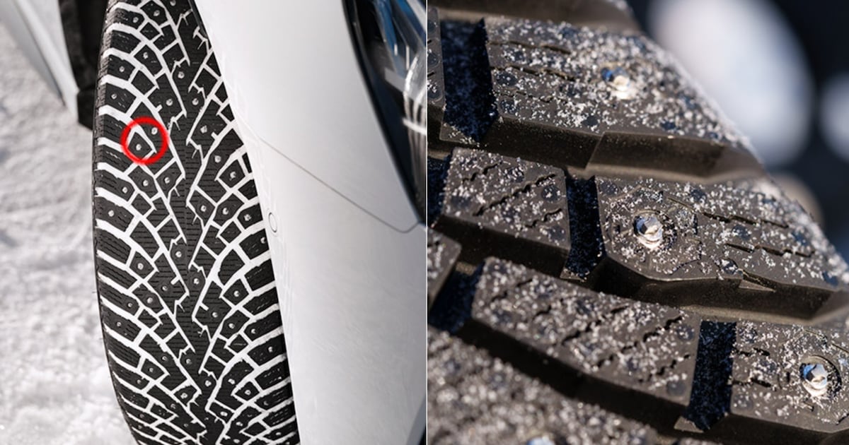 Nokian lanza neumático con garras metálicas para invierno