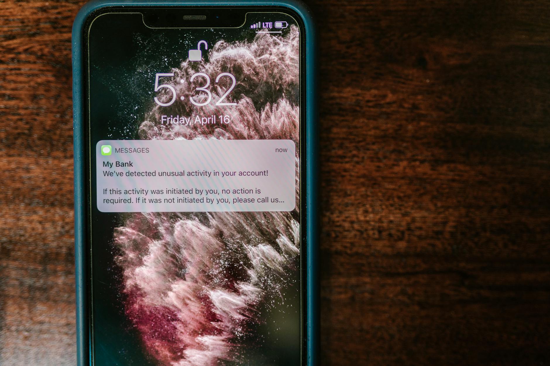 Smartphone displaying a storage full notification