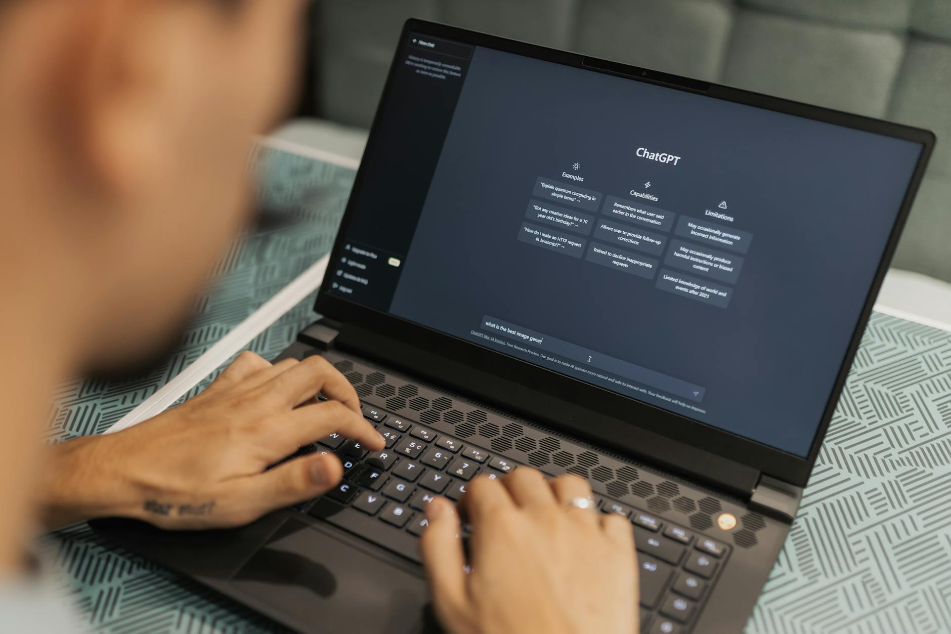Student using AI for learning