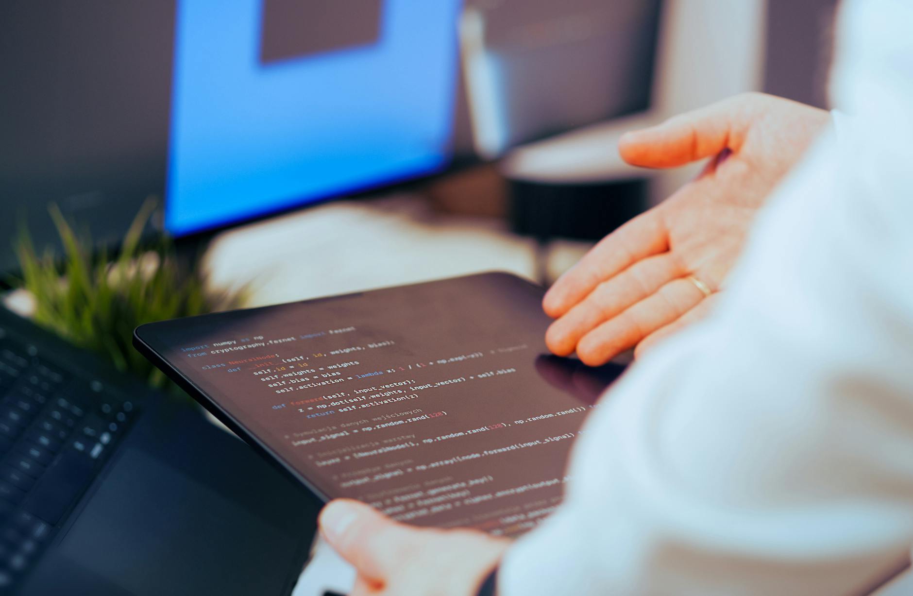 An office worker relying on AI tools for decision making.