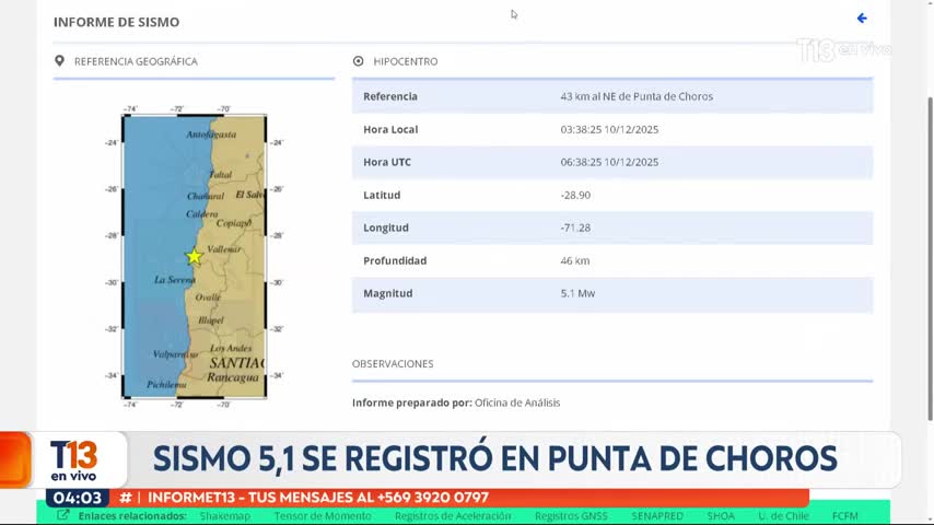 Chile records two seismic events in early Thursday hours