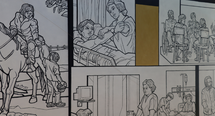 La última obra mural de Claudio Di Girolamo será inaugurada en la Escuela de Enfermería UC