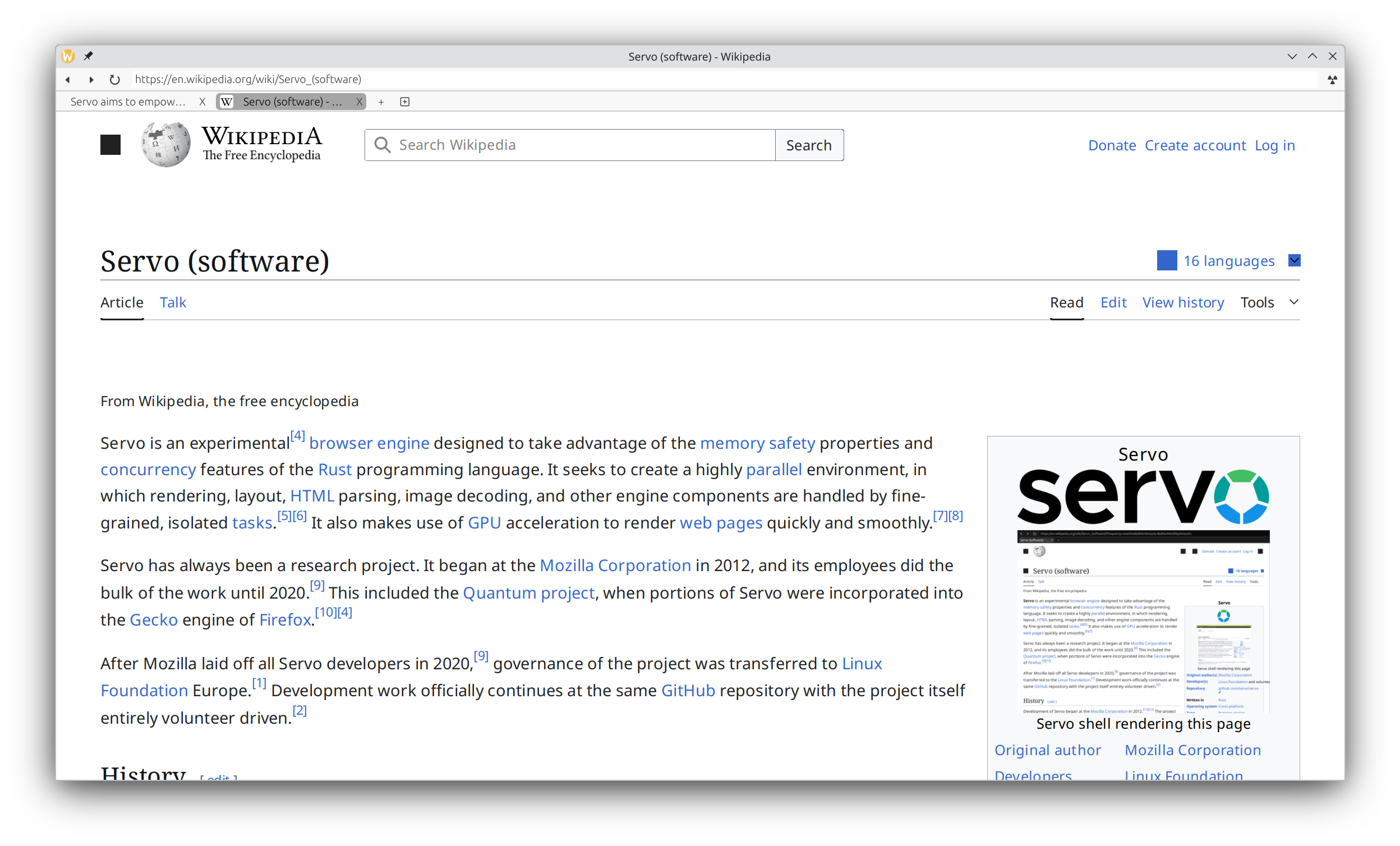 Servo launches first crates.io release to enable web technology embedding