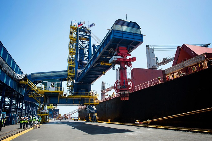 Puerto Ventanas port facilities in Chile